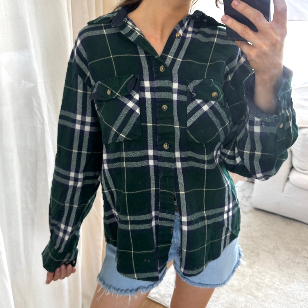 Green flannel button up
